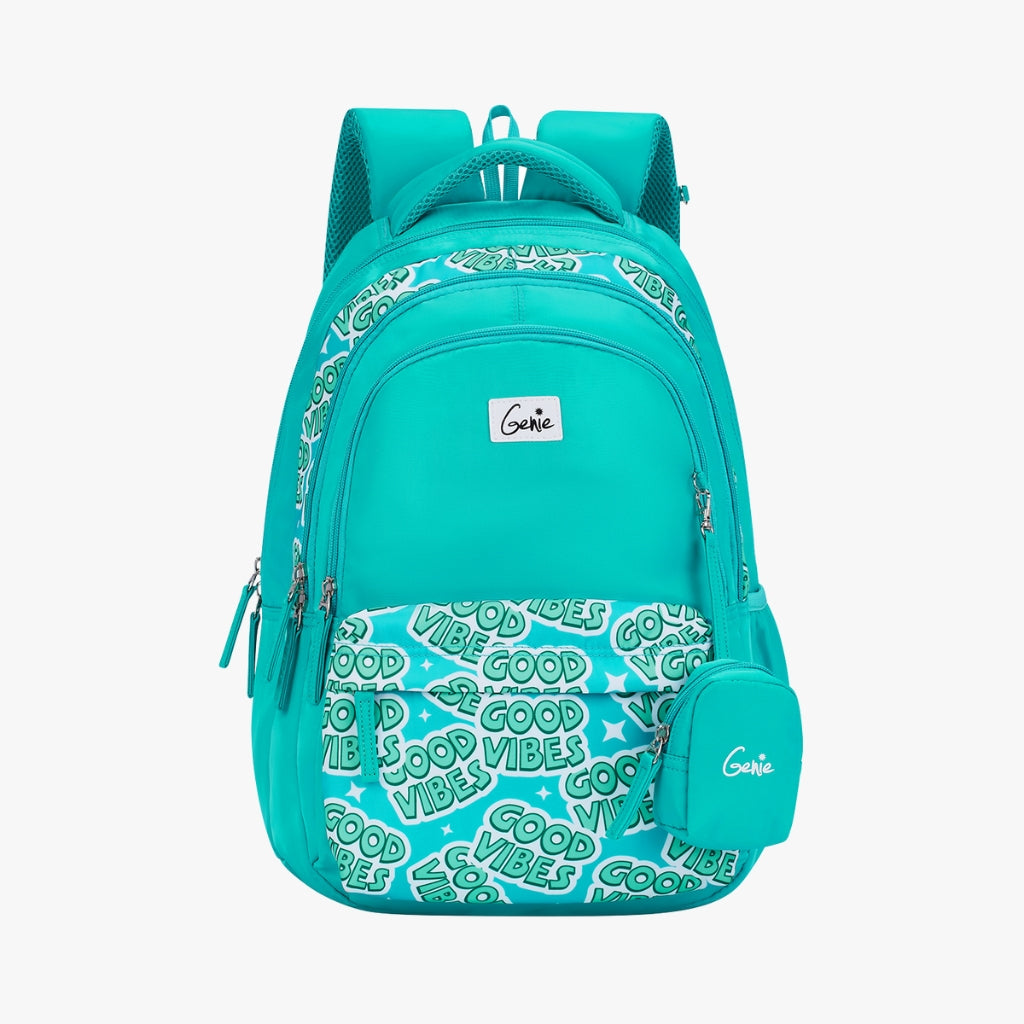 Genie Vibes Backpack for Girls 17 Cute Colourful Bags Water Resist Dhariwal Bags