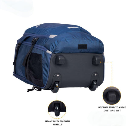 Dhariwal 42L Dual Compartment Rolling Trolley Backpack & Luggage Bag TLB-1703