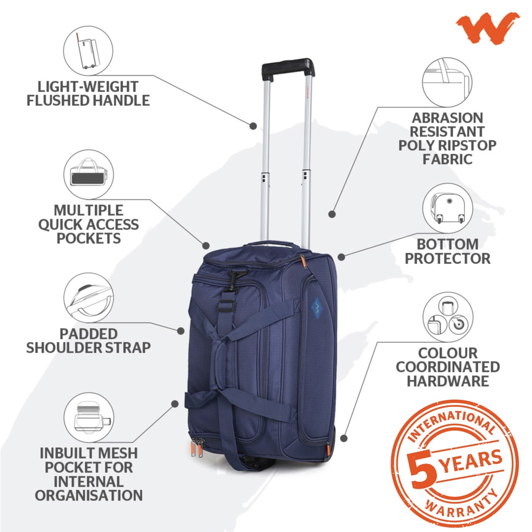 Oly Ripstop Fabric Wildcraft Luggage Wheeler Travel Bag Blue Color, Size/ D  Imension: (WxDxH): 44x27.5x69 (in Cms) at Rs 2800/piece in Faridabad