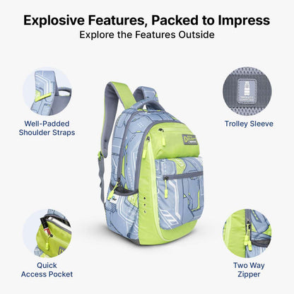 uppercase Pixel 01 Laptop Backpack Triple Compartment School Bag 36L