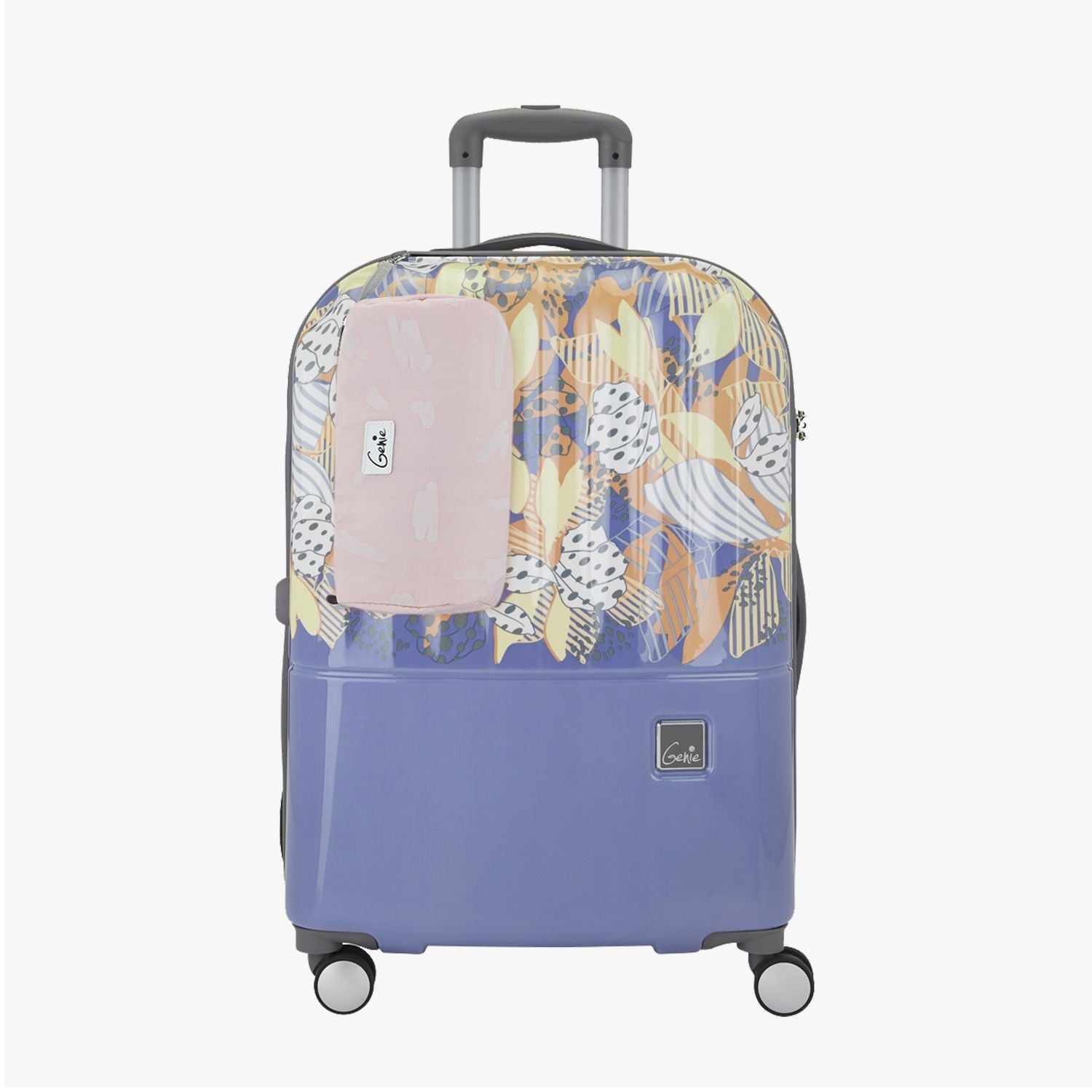 Genie Florentine 2Pc Set 55cm+66 cms Small (Cabin) and Medium (Check-in)  Printed Polycarbonate Hardsided 8 Wheels 360 Degree Rotation Luggage/ Suitcase/Trolley Bag (Cyan) : Amazon.in: Bags, Wallets and Luggage