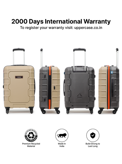 Uppercase Arbor Large Hardsided Trolley Bag, Scratch proof Surface, Combination Lock Check-in Suitcase 8 Wheels