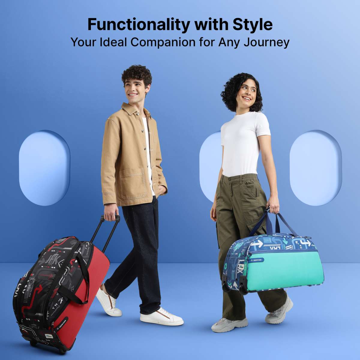 Uppercase JFK Duffle Trolley Bag Dust Resistant Spacious Main Compartment Smooth 2 Wheels Duffel