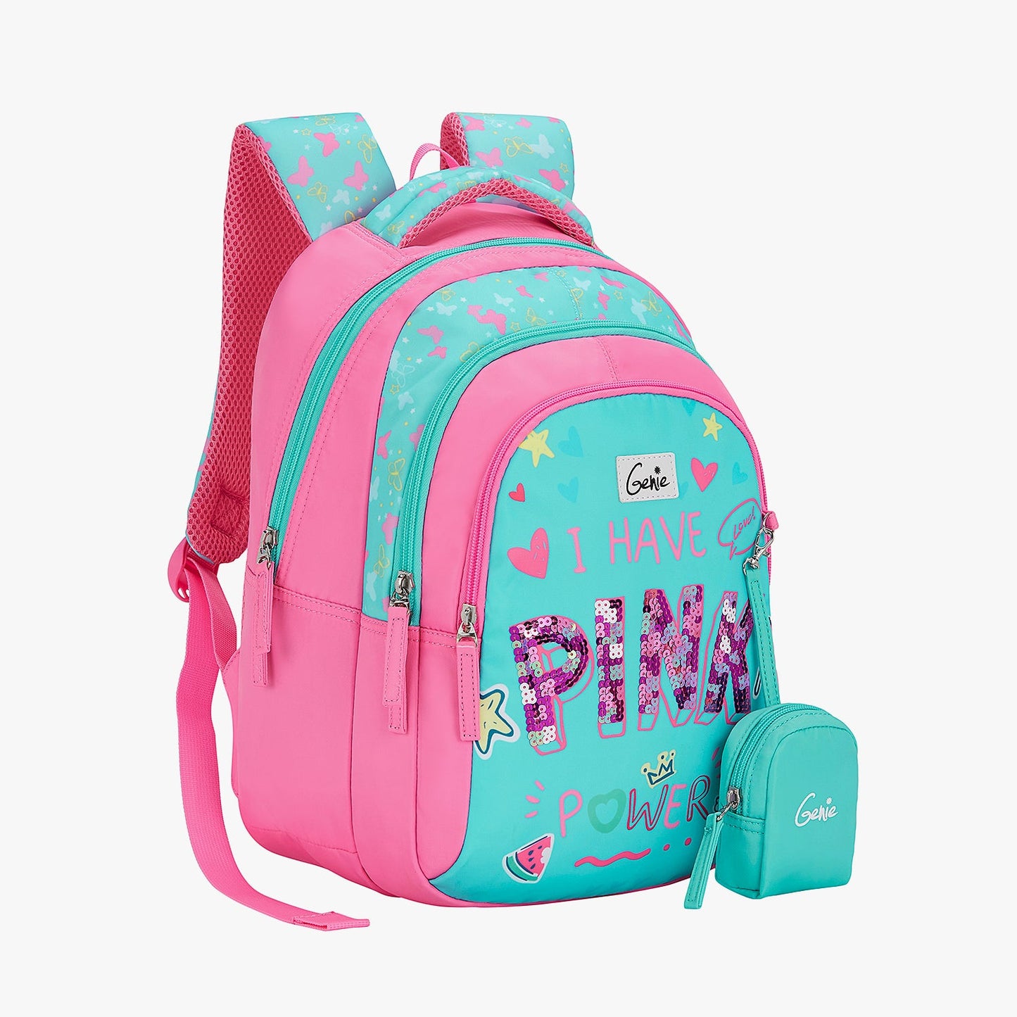 Genie Pinkpower Small Backpack for Kids - Teal