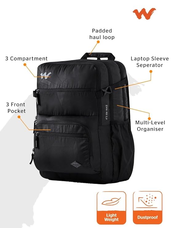 Wildcraft Evo Laptop Backpack 45 L (12962) (Mosaic : Black)