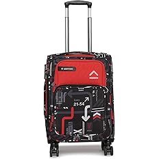 uppercase JFK Plus Cabin Eco Soft Trolley Bag, Dust Resistant Luggage Made of Sustainable Material, 8 Wheel Trolley Bag with TSA Lock,Travel Suitcase for Men & Women (Red)