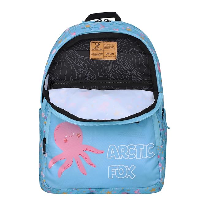 Arctic Fox Wink Octopus Black 21 Liters School Backpack for Boys and Girls