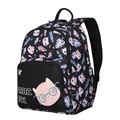 Arctic Fox Wink Kitty Black 21 Liters School Backpack for Boys and Girls