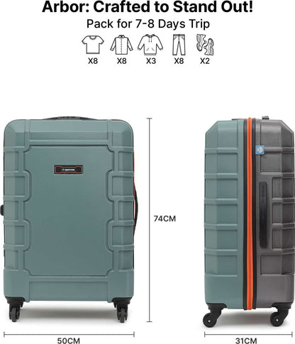 Uppercase Arbor Large Hardsided Trolley Bag, Scratch proof Surface, Combination Lock Check-in Suitcase 8 Wheels