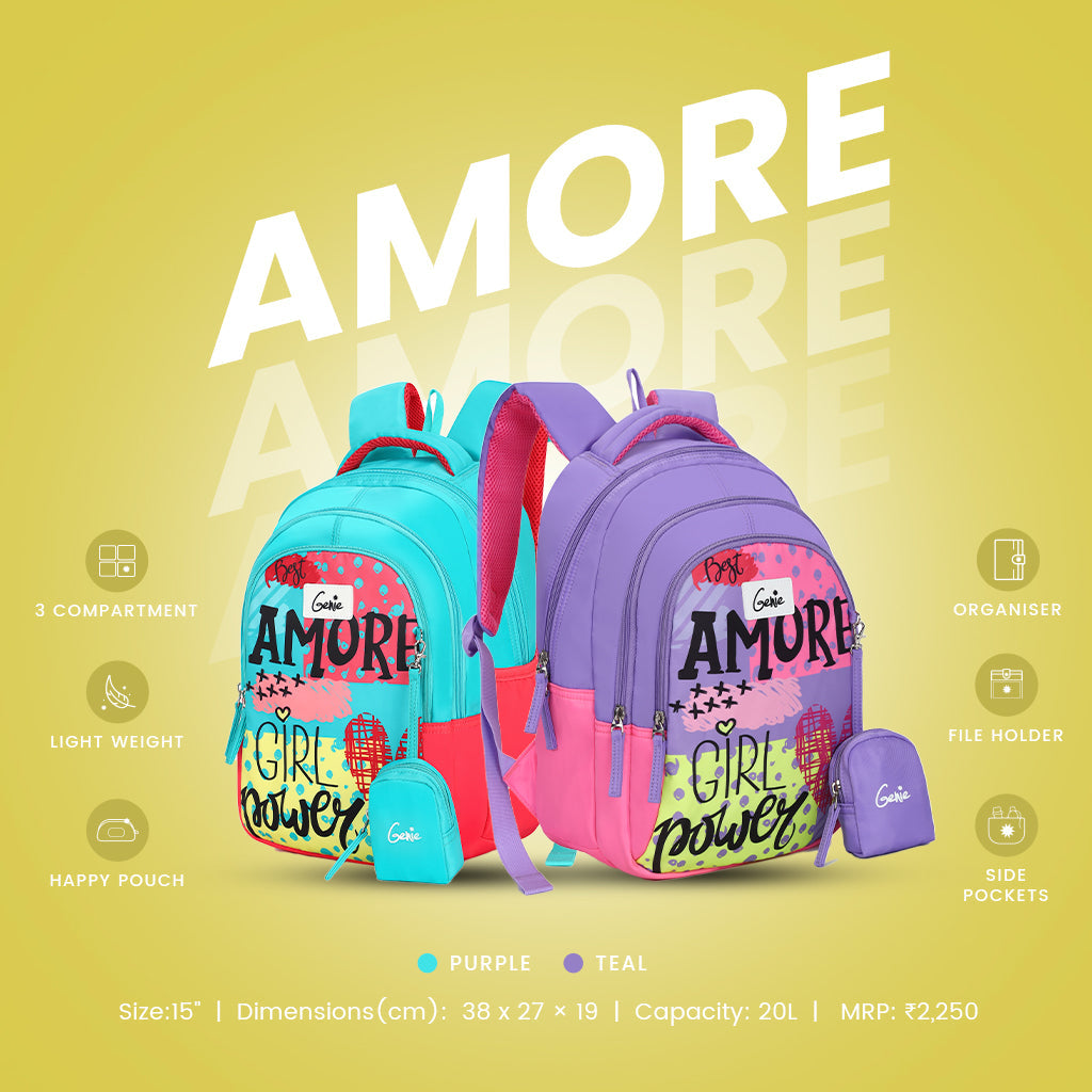 Genie Amore 15 Inch Backpack for Kids