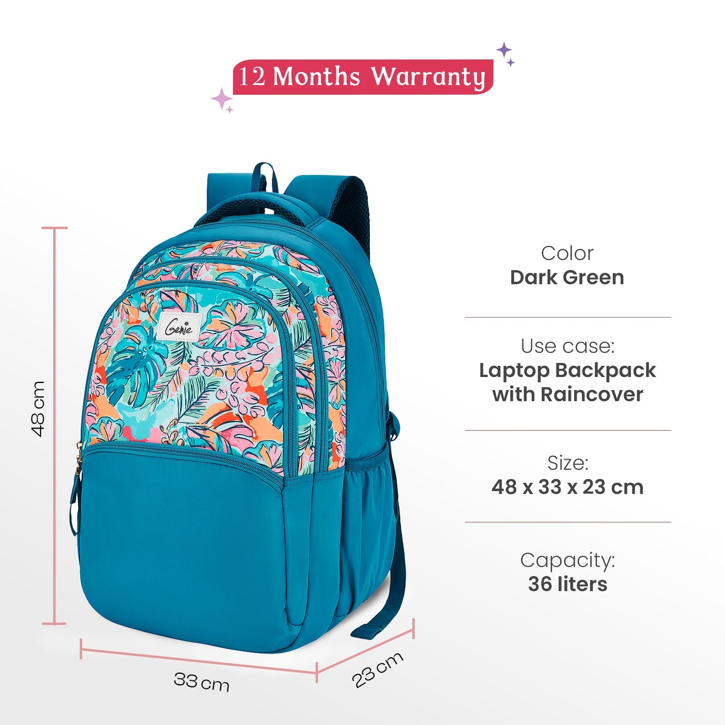 Sapphire 36L Laptop Backpack With Raincover