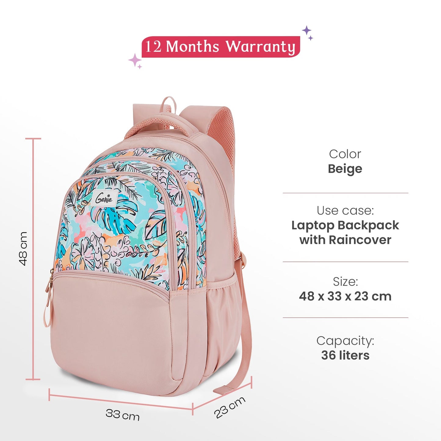 Sapphire 36L Laptop Backpack With Raincover