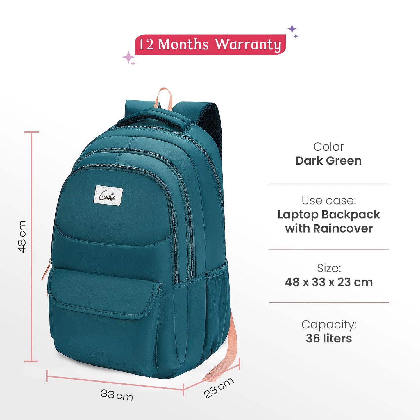 Angela 36L Laptop Backpack With Raincover