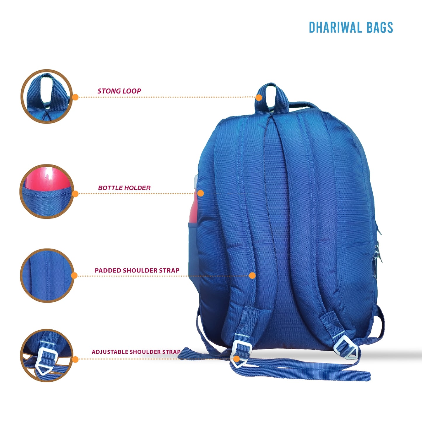 Dhariwal 30L Water Resistant Dual Compartment Backpack BP-206