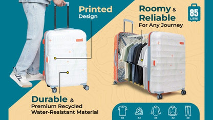 uppercase Topo Cabin n Check-in TSA Lock Hard Trolley Orange n White