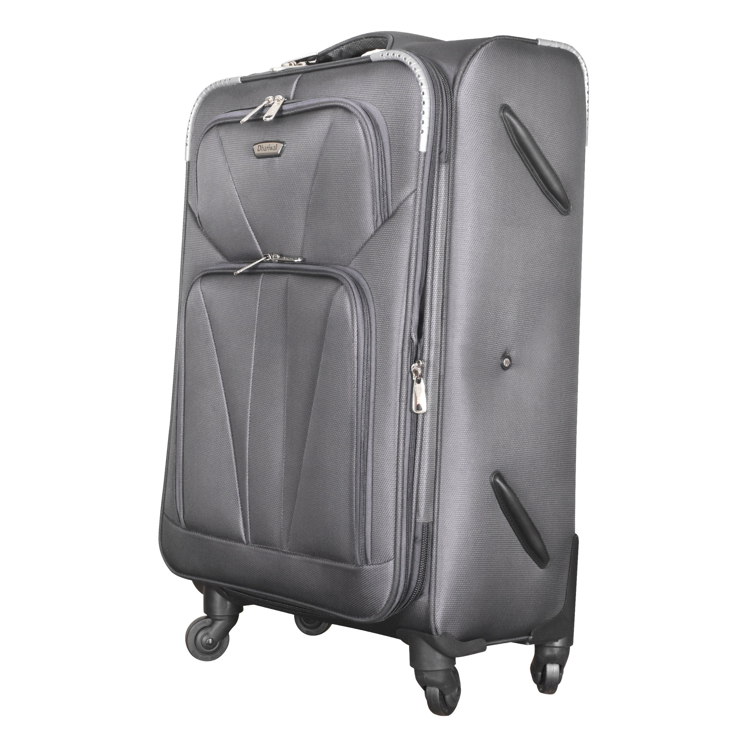 Dhariwal Expandable 4W Soft Sided Check in Trolley Suitcase 20 24 28 i Dhariwal Bags